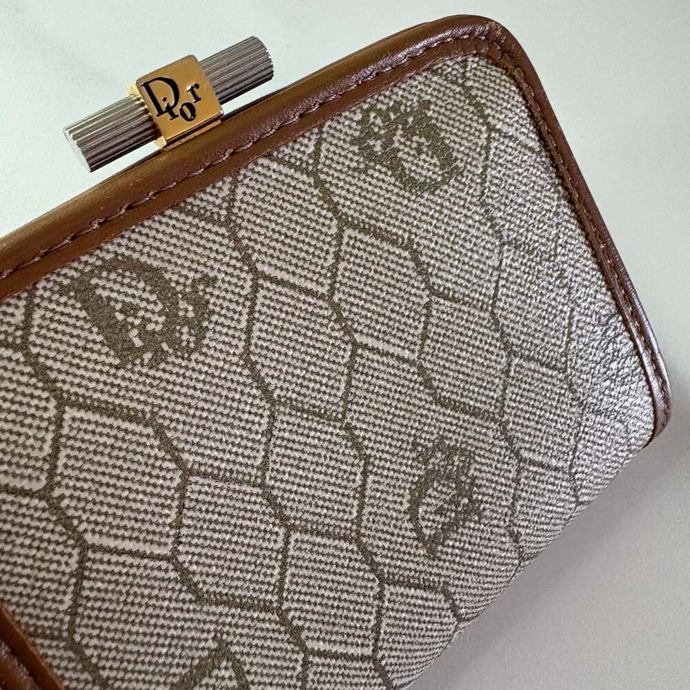 Christian Dior Vintage Honeycomb Monogram Frame Coin Purse - Picture 4 of 8